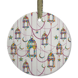 Hanging Lanterns Flat Glass Ornament - Round