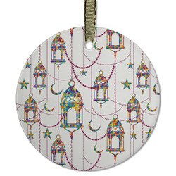 Hanging Lanterns Flat Glass Ornament - Round