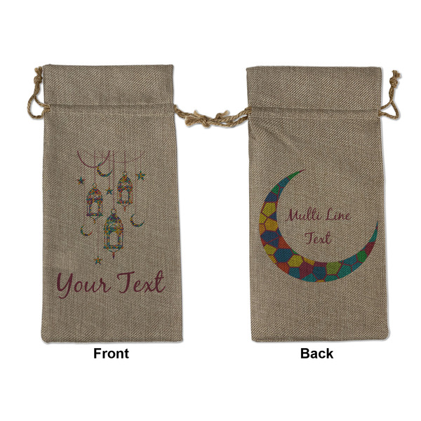 Custom Hanging Lanterns Large Burlap Gift Bag - Front & Back
