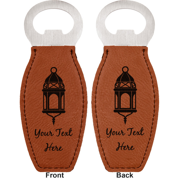 Moroccan Lanterns Leather Bar Bottle Opener - Front and Back