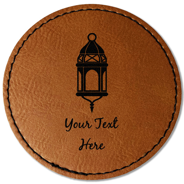 Custom Hanging Lanterns Faux Leather Iron On Patch - Round