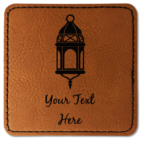 Custom Hanging Lanterns Faux Leather Iron On Patch - Square