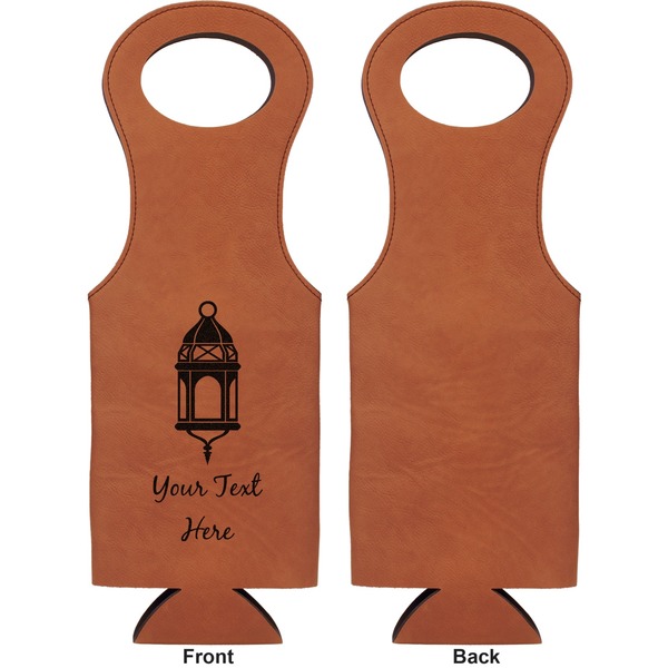 Moroccan Lanterns Leatherette Wine Tote Single Sided - Front and Back
