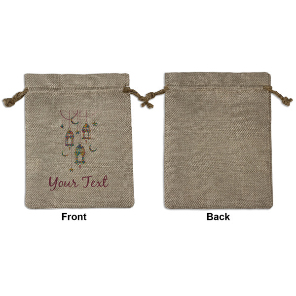 Moroccan Lanterns Medium Burlap Gift Bag - Front Approval