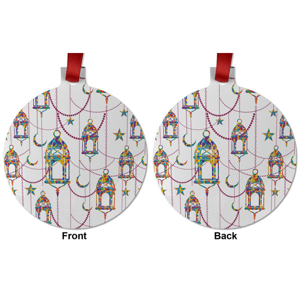 Moroccan Lanterns Metal Ball Ornament - Front and Back