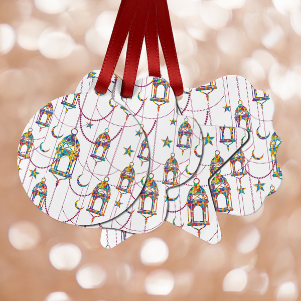 Custom Hanging Lanterns Metal Ornaments - Double Sided