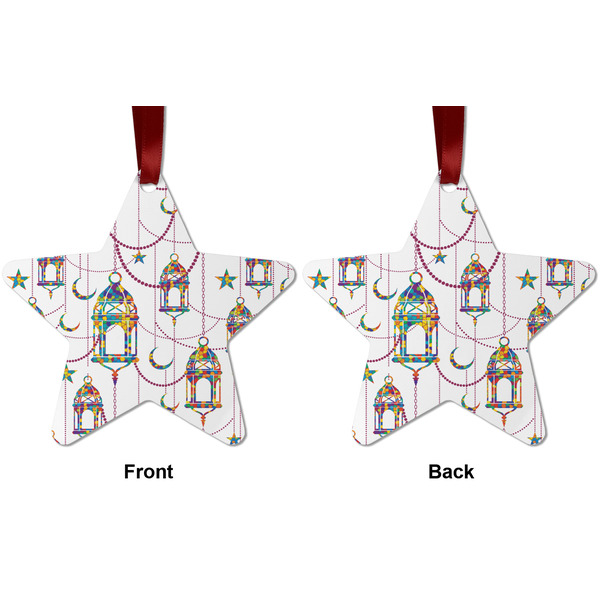 Moroccan Lanterns Metal Star Ornament - Front and Back