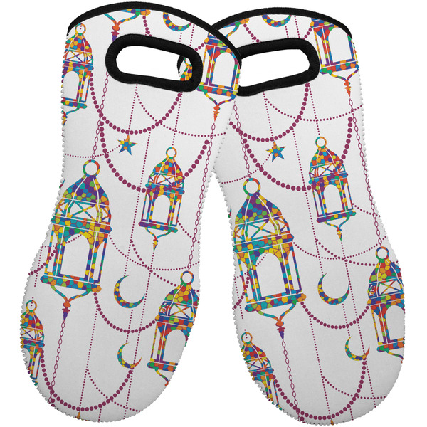 Custom Hanging Lanterns Neoprene Oven Mitts - Set of 2