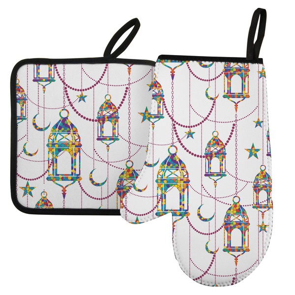 Custom Hanging Lanterns Left Oven Mitt & Pot Holder Set