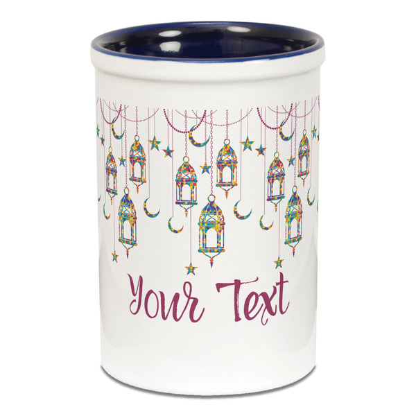 Custom Hanging Lanterns Ceramic Pencil Holders - Blue