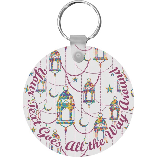 Custom Hanging Lanterns Round Plastic Keychain