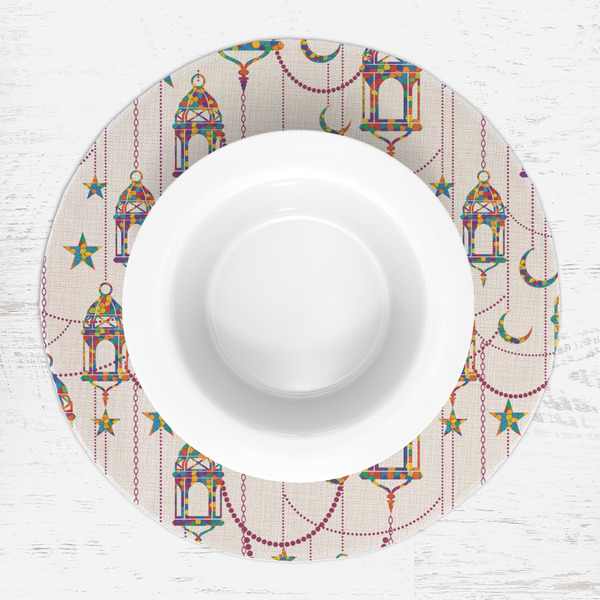 Moroccan Lanterns Round Linen Placemats - LIFESTYLE (single)