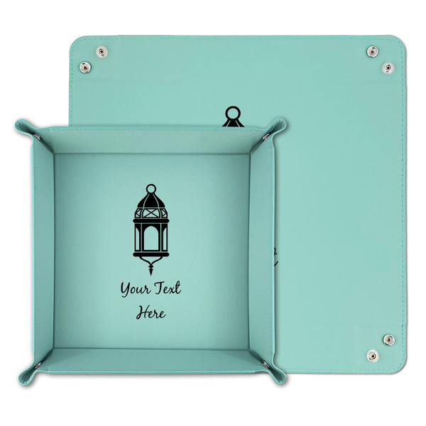 Moroccan Lanterns Teal Faux Leather Valet Trays - PARENT MAIN