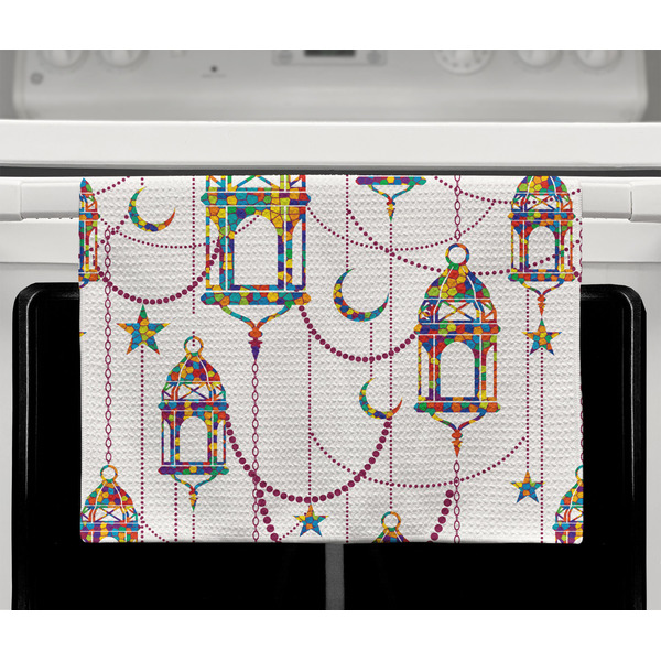 Hanging Lanterns Waffle Weave Towel - Full Color Print - Lifestyle2 Image
