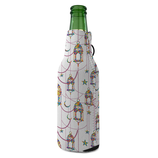 Moroccan Lanterns Zipper Bottle Cooler - ANGLE (bottle)