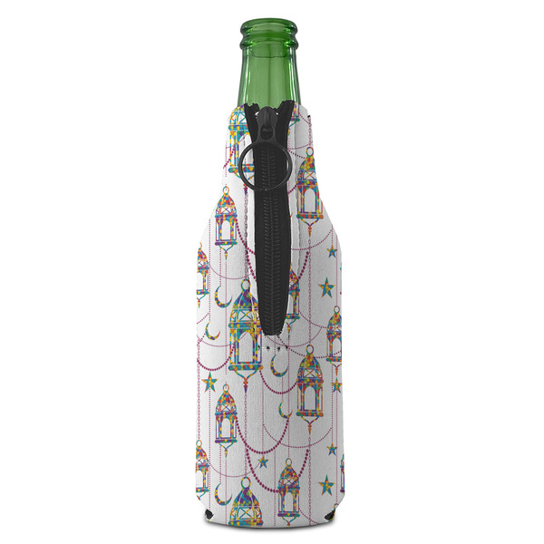 Moroccan Lanterns Zipper Bottle Cooler - BACK (bottle)