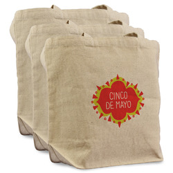 Cinco De Mayo Reusable Cotton Grocery Bags - Set of 3