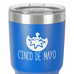 Cinco De Mayo 30 oz Stainless Steel Tumbler - Royal Blue - Double-Sided