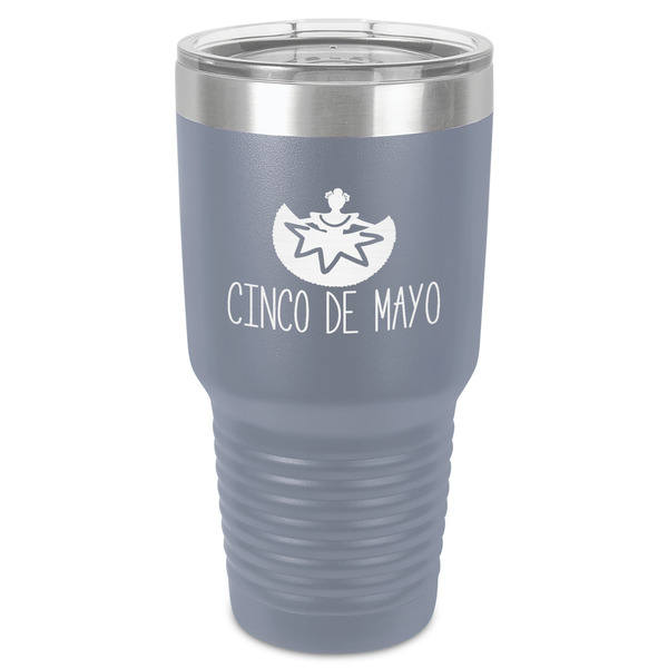 Cinco De Mayo 30 oz Stainless Steel Ringneck Tumbler - Grey - Front