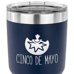 Cinco De Mayo 30 oz Stainless Steel Tumbler - Navy - Double Sided
