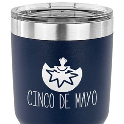 Cinco De Mayo 30 oz Stainless Steel Tumbler - Navy - Single Sided