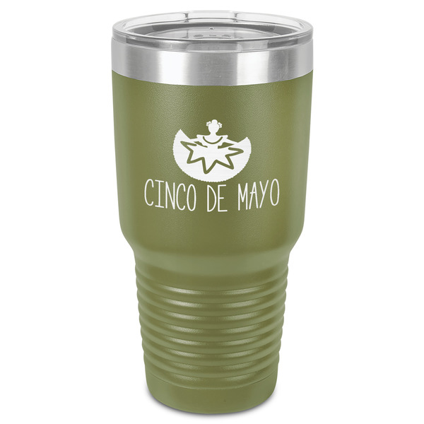 Custom Cinco De Mayo 30 oz Stainless Steel Tumbler - Olive - Single-Sided