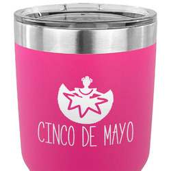 Cinco De Mayo 30 oz Stainless Steel Tumbler - Pink - Single Sided