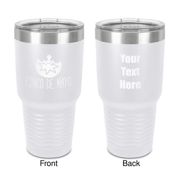 Custom Cinco De Mayo 30 oz Stainless Steel Tumbler - White - Double-Sided