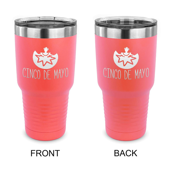 Custom Cinco De Mayo 30 oz Stainless Steel Tumbler - Coral - Double Sided