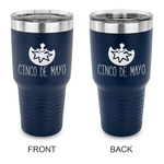 Cinco De Mayo 30 oz Stainless Steel Tumbler - Navy - Double Sided