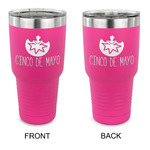 Cinco De Mayo 30 oz Stainless Steel Tumbler - Pink - Double Sided