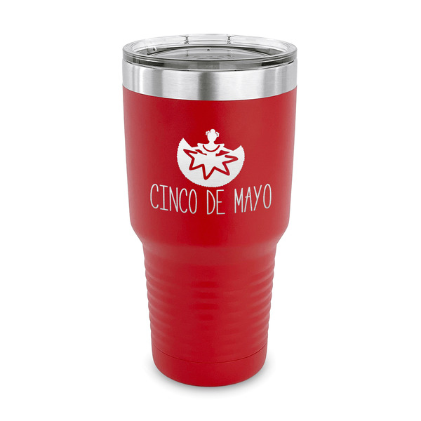 Custom Cinco De Mayo 30 oz Stainless Steel Tumbler - Red - Single Sided
