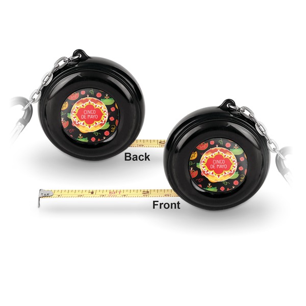 Cinco De Mayo 6-Ft Pocket Tape Measure with Carabiner Hook - Front and Back