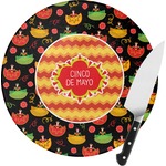 Cinco De Mayo Round Glass Cutting Board - Small