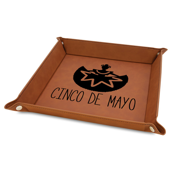 Custom Cinco De Mayo 9" x 9" Leather Valet Tray
