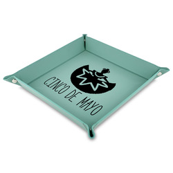 Cinco De Mayo 9" x 9" Teal Faux Leather Valet Tray