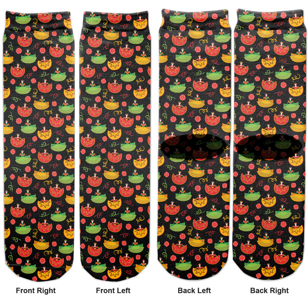 Cinco De Mayo Adult Crew Socks - Double Pair - Front and Back - Apvl