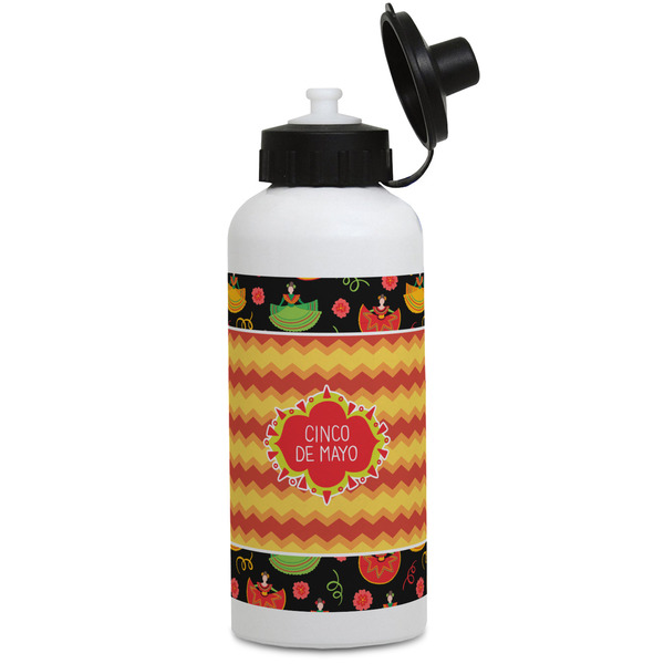 Custom Cinco De Mayo Water Bottles - Aluminum - 20 oz - White