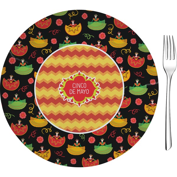 Custom Cinco De Mayo 8" Glass Appetizer / Dessert Plates - Single or Set