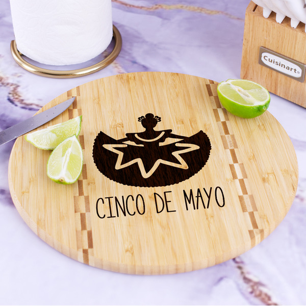 Cinco De Mayo Bamboo Cutting Board - In Context