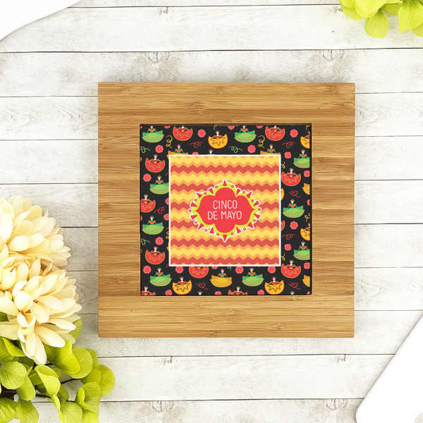 Cinco De Mayo Bamboo Trivet with 6" Tile - LIFESTYLE