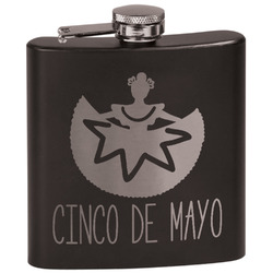 Cinco De Mayo Black Flask Set (Personalized)