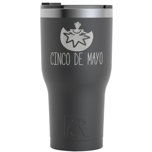 Custom Cinco De Mayo RTIC Tumbler - Black - Engraved Front (Personalized)