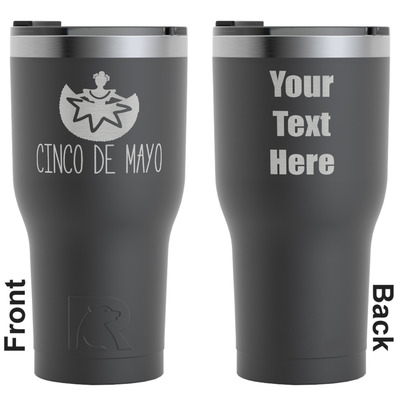 Cinco De Mayo RTIC Tumbler - Black - Engraved Front & Back (Personalized)
