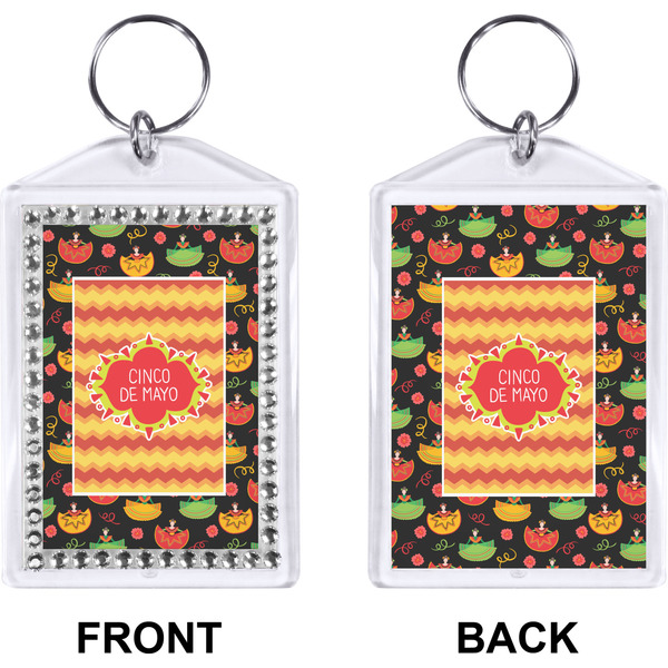 Cinco De Mayo Bling Keychain (Front + Back)
