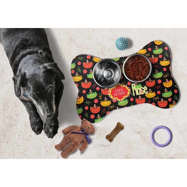 Cinco De Mayo Bone Shaped Mat w/ Food & Water