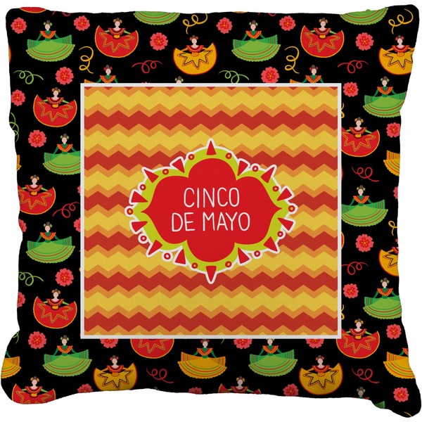 Custom Cinco De Mayo Faux-Linen Throw Pillow 18"