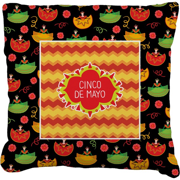 Custom Cinco De Mayo Faux-Linen Throw Pillow 20"