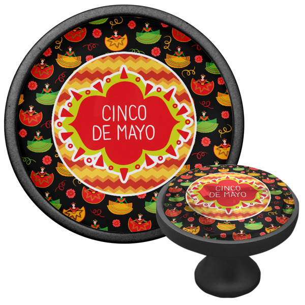 Cinco De Mayo Cabinet Knob - Black - Multi Angle