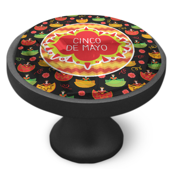 Cinco De Mayo Cabinet Knob - Black - Side